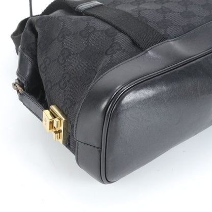 Gucci GG Canvas 92734 Leather Tote Bag Mini Boston Shoulder Hand Black Women's