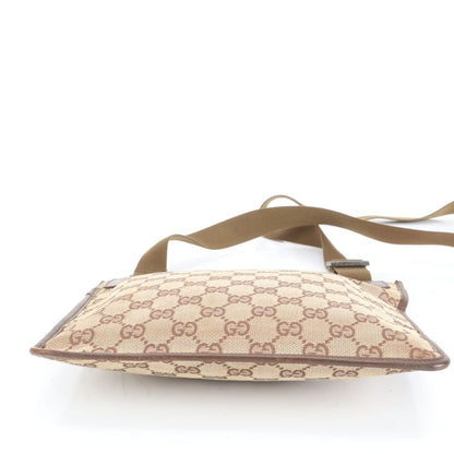 Gucci GG Canvas Leather Shoulder Bag Crossbody Messenger Business Commuter