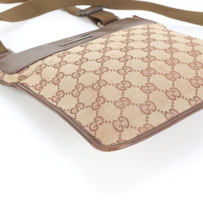 Gucci GG Canvas Leather Shoulder Bag Crossbody Messenger Business Commuter