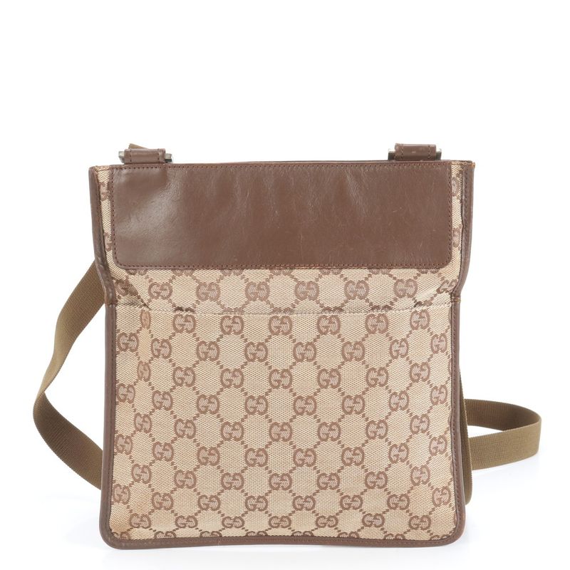 Gucci GG Canvas Leather Shoulder Bag Crossbody Messenger Business Commuter