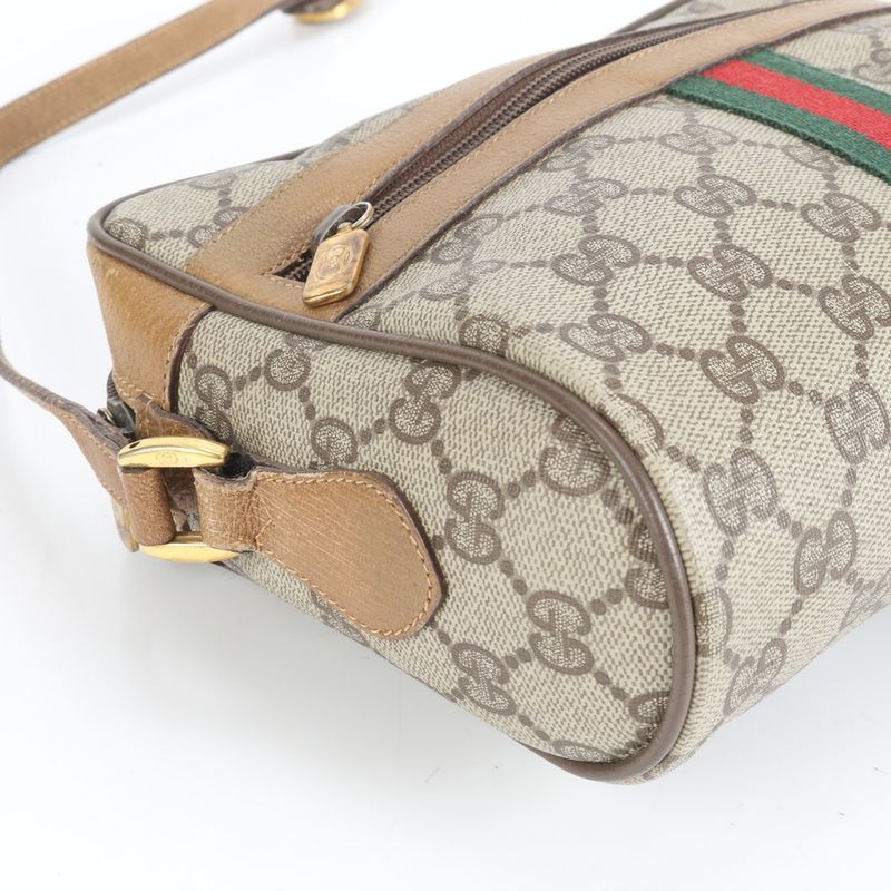 Vintage Old Gucci GG Supreme Sherry Line Leather Shoulder Bag Crossbody 98 02