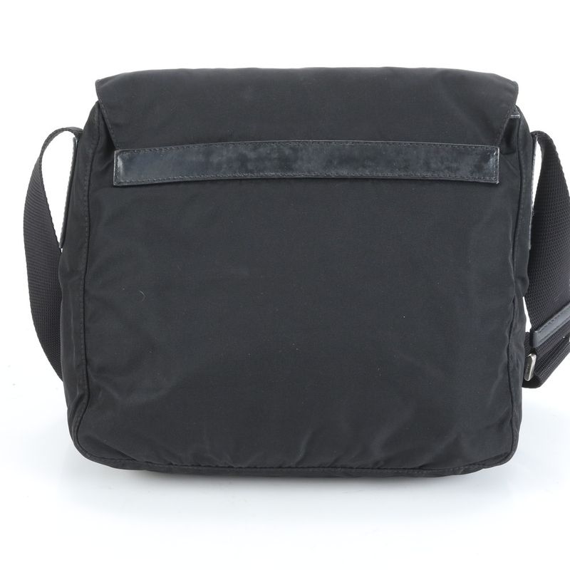 Prada Tessuto Nylon Triangle Logo Leather Shoulder Bag Crossbody Messenger