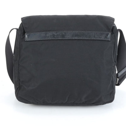 Prada Tessuto Nylon Triangle Logo Leather Shoulder Bag Crossbody Messenger