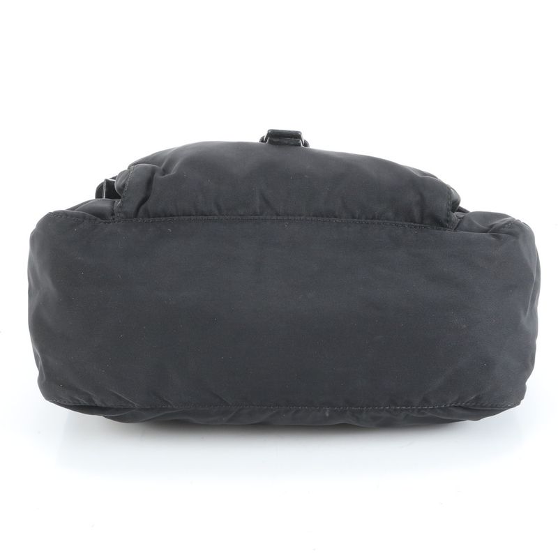 Prada Tessuto Nylon Triangle Logo Leather Shoulder Bag Crossbody Messenger