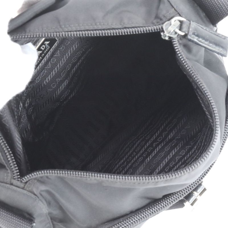 Prada Tessuto Nylon Triangle Logo Leather Shoulder Bag Crossbody Messenger