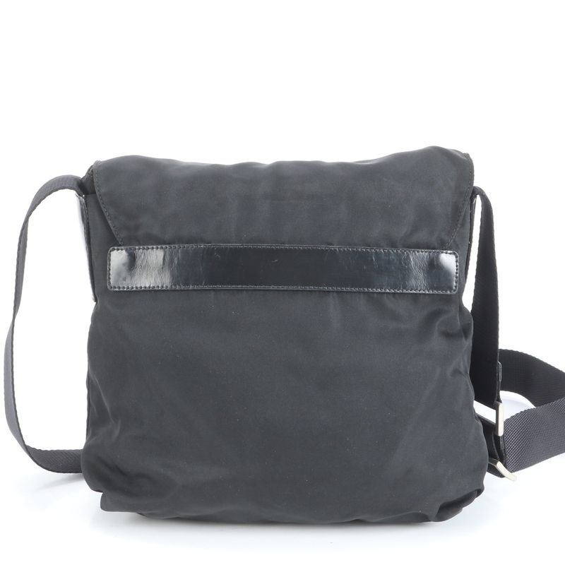 Prada Tessuto Nylon Triangle Logo B5469f Leather Shoulder Bag Crossbody