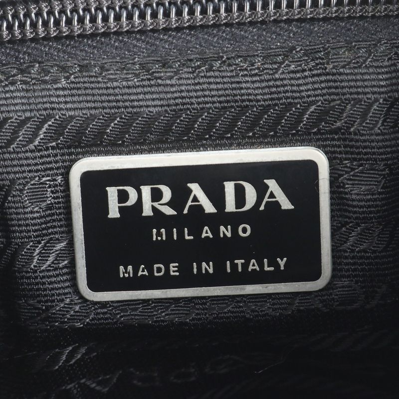 Prada Tessuto Nylon Triangle Logo B5469f Leather Shoulder Bag Crossbody