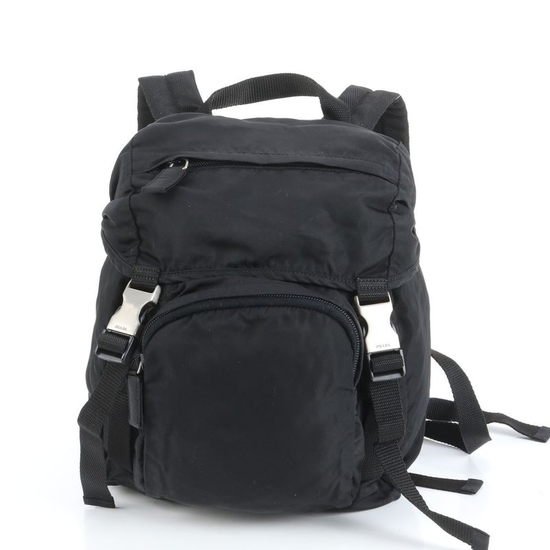 Prada Tessuto Nylon Triangle Logo Backpack Sac Backpack Black Women ERE Cx14-6