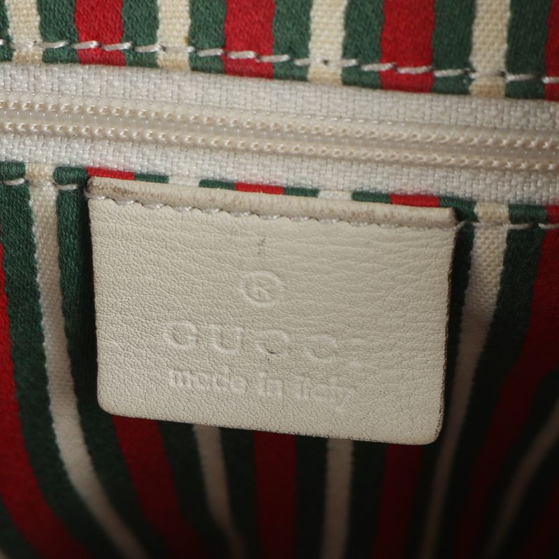Gucci GG Canvas New Brit 169998 Leather Shoulder Bag Crossbody Tote Women's ERE