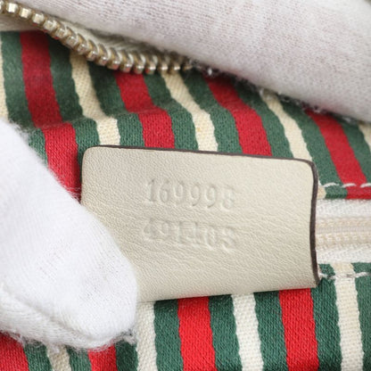 Gucci GG Canvas New Brit 169998 Leather Shoulder Bag Crossbody Tote Women's ERE