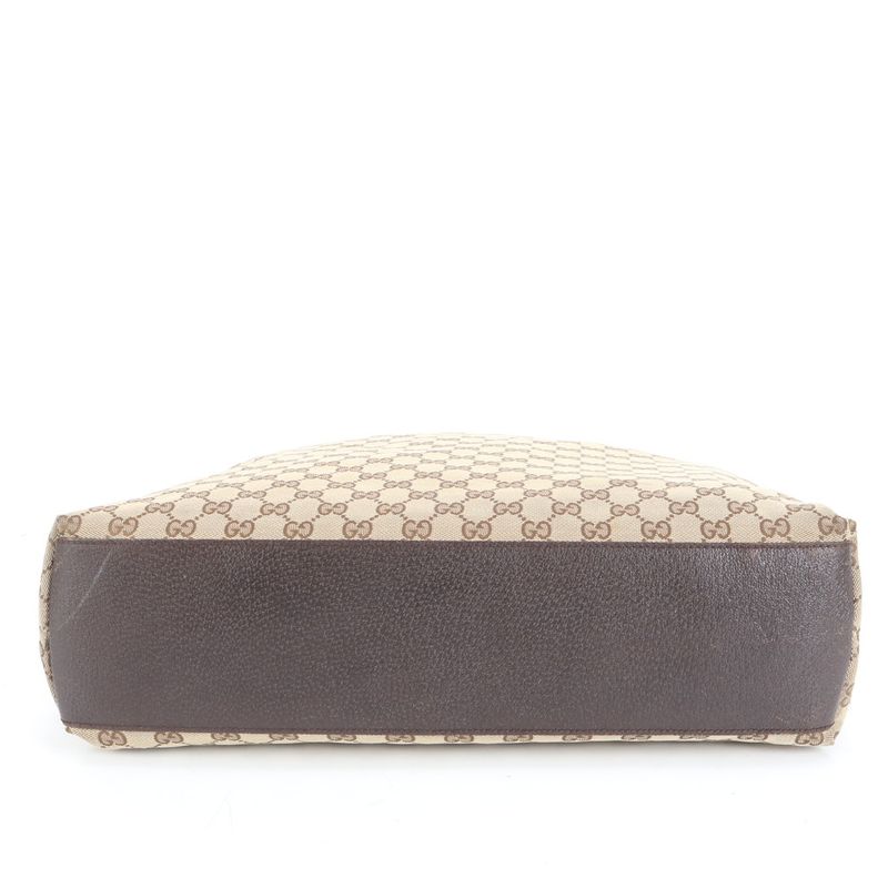 Gucci GG Canvas Sherry Line Leather Tote Bag Shoulder Business Commuter