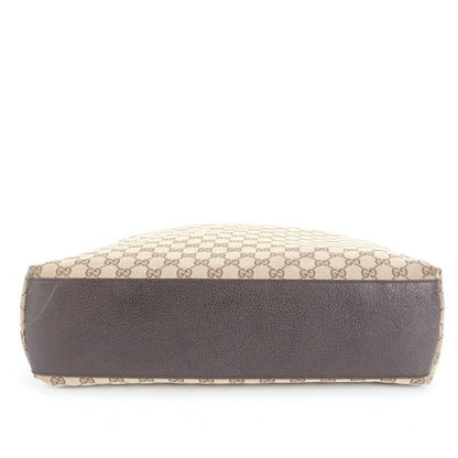 Gucci GG Canvas Sherry Line Leather Tote Bag Shoulder Business Commuter