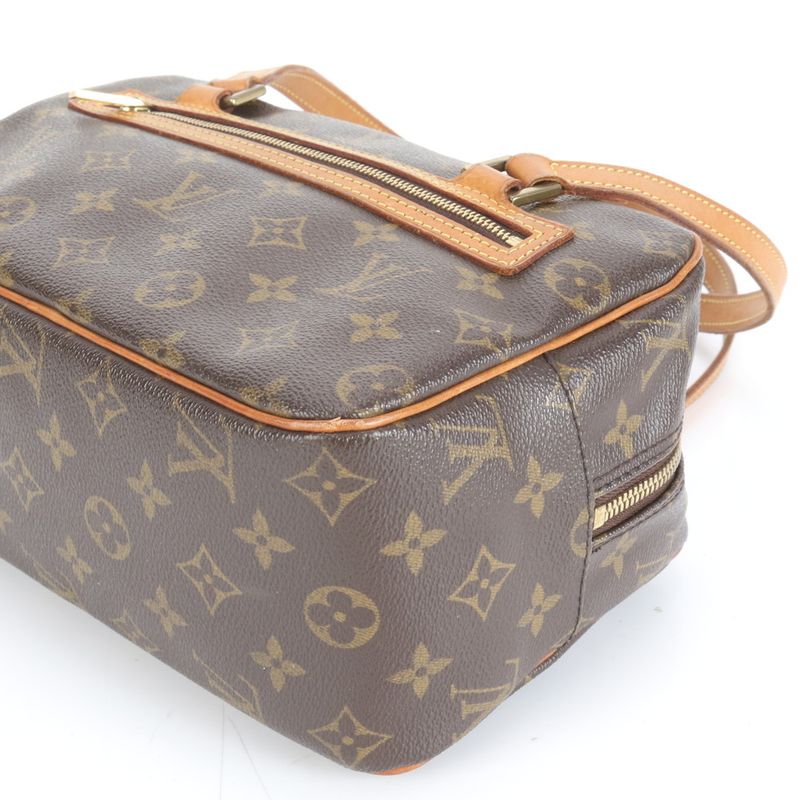 Louis Vuitton Monogram Cité MM M51182 Leather Tote Bag Shoulder Hand Brown