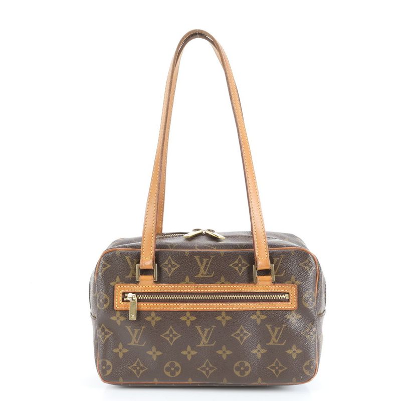 Louis Vuitton Monogram Cité MM M51182 Leather Tote Bag Shoulder Hand Brown