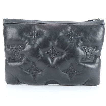 Louis Vuitton Monogram Embossed Pochette A4 Lambskin Leather Second Bag Clutch