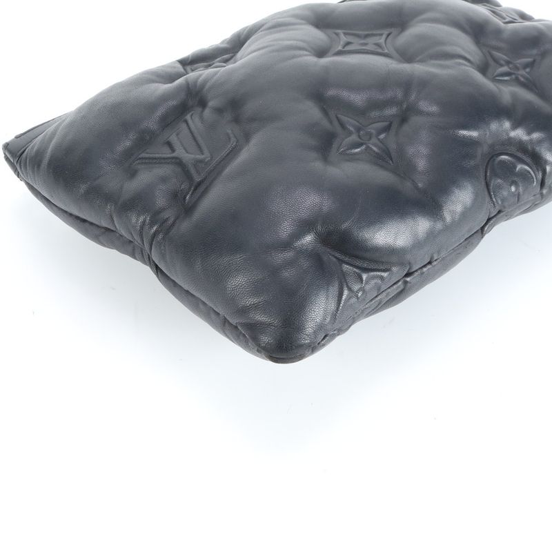 Louis Vuitton Monogram Embossed Pochette A4 Lambskin Leather Second Bag Clutch