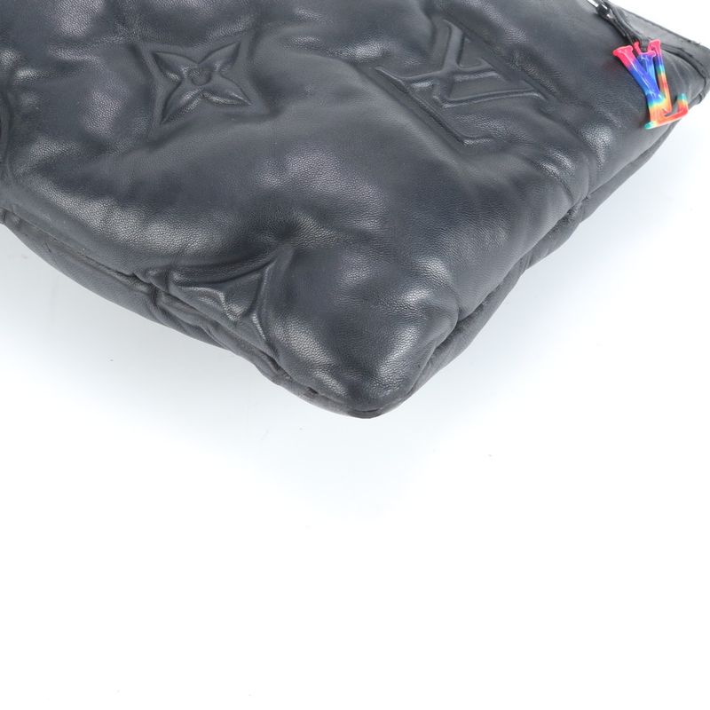 Louis Vuitton Monogram Embossed Pochette A4 Lambskin Leather Second Bag Clutch