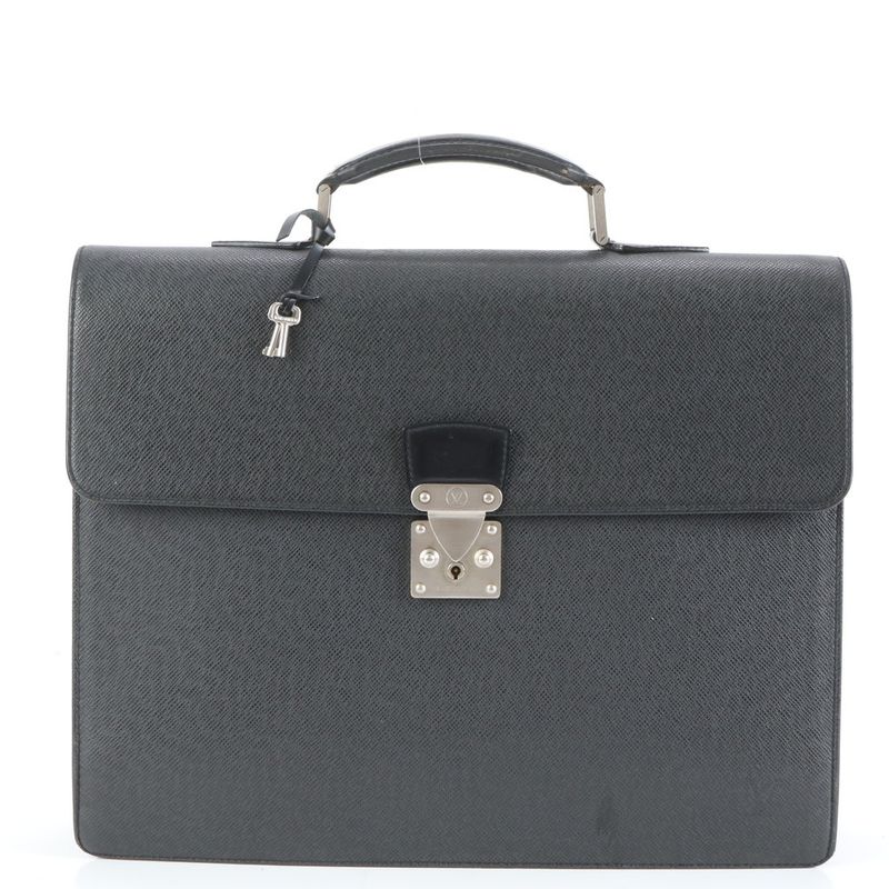 No Sticky Louis Vuitton Taiga Moskova M30032 Leather Business Bag Document Bag