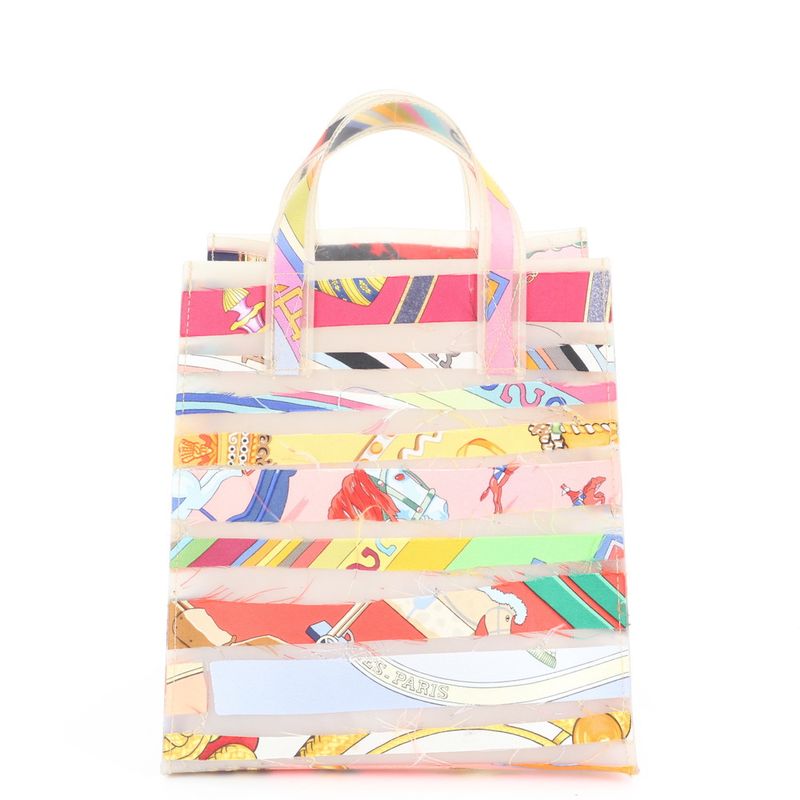 Hermes Louvre Museum Limited Silk Handbag Tote Silk Ladies ERE Cx13-3