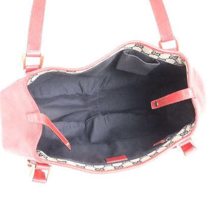 Gucci GG Canvas Abby Leather Tote Bag Shoulder Hand 130736 Gold Hardware