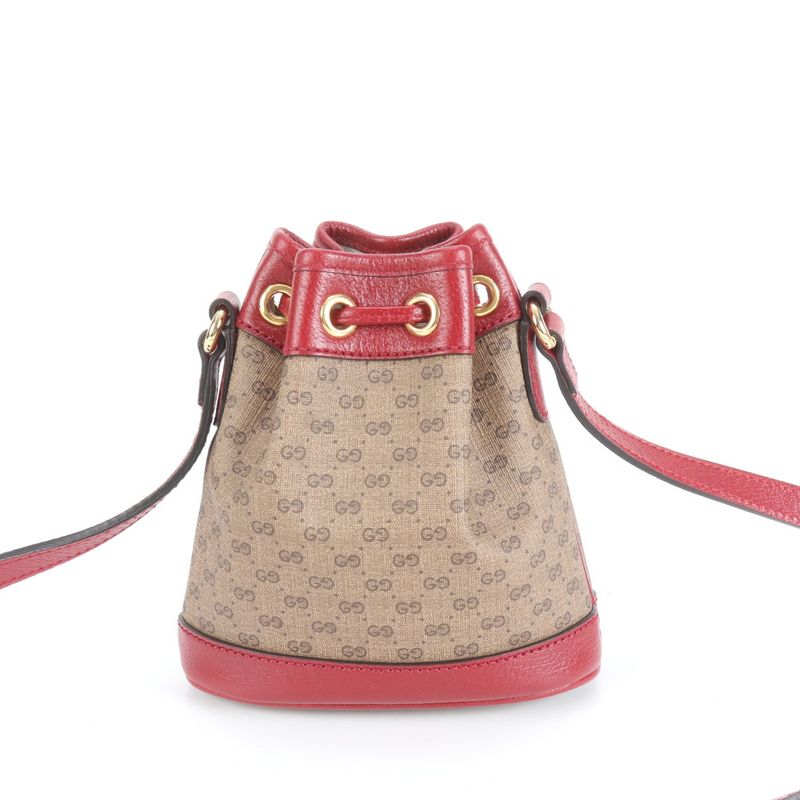 Gucci X Doraemon Collaboration Micro GG Mini Bucket Bag Leather Shoulder