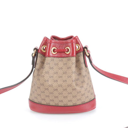 Gucci X Doraemon Collaboration Micro GG Mini Bucket Bag Leather Shoulder