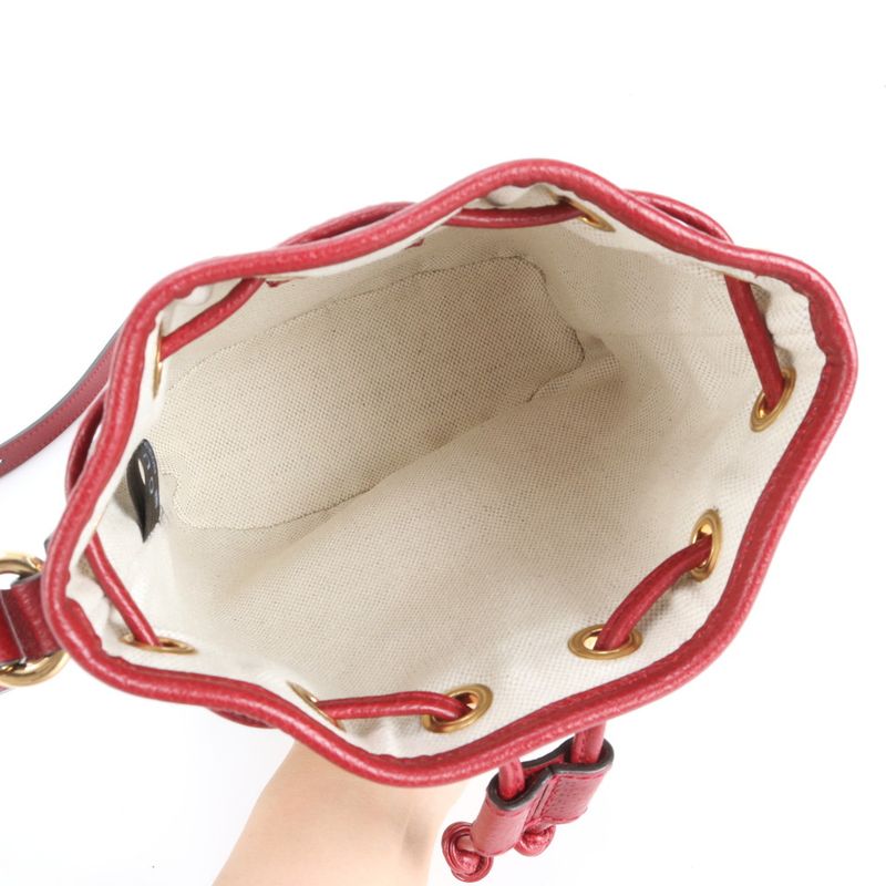 Gucci X Doraemon Collaboration Micro GG Mini Bucket Bag Leather Shoulder