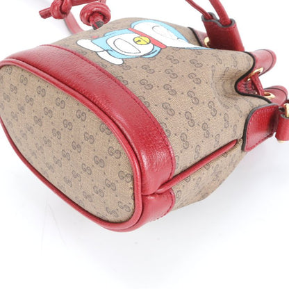 Gucci X Doraemon Collaboration Micro GG Mini Bucket Bag Leather Shoulder