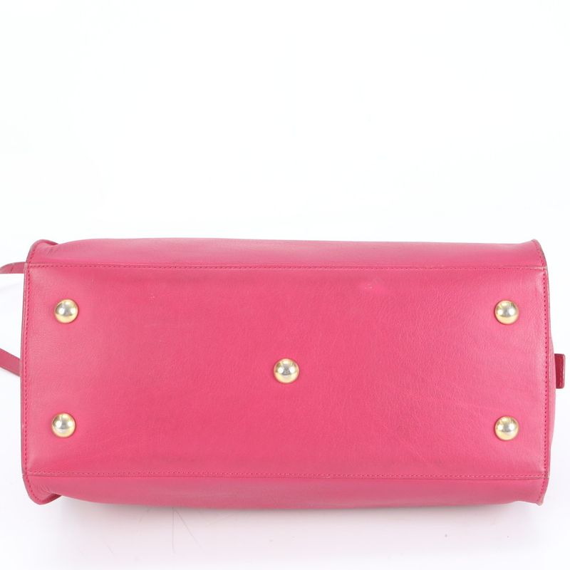 YSL Saint Laurent Paris Y Line Petit Cabas Su Leather 2WAY Tote Bag Crossbody