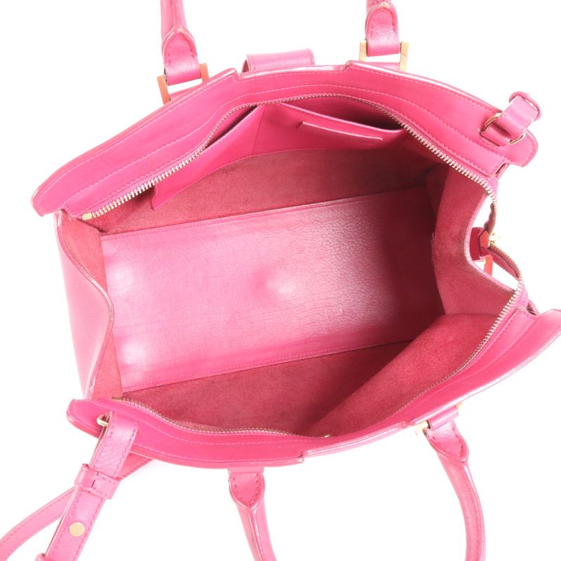 YSL Saint Laurent Paris Y Line Petit Cabas Su Leather 2WAY Tote Bag Crossbody