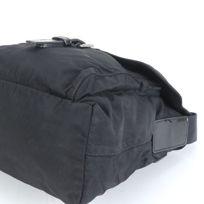 Prada Tessuto Nylon Triangle Logo Leather Shoulder Bag Crossbody Messenger