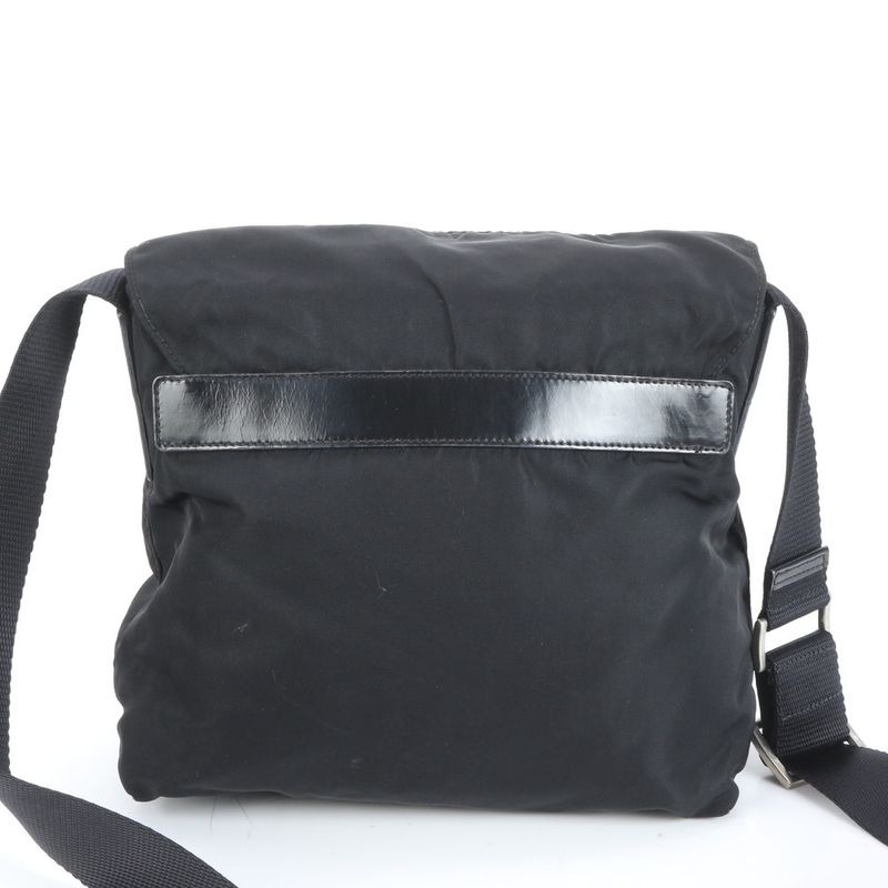 Prada Tessuto Nylon Triangle Logo Leather Shoulder Bag Crossbody Messenger