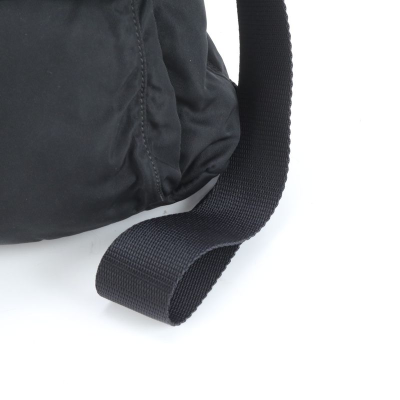 Prada Tessuto Nylon Triangle Logo Leather Shoulder Bag Crossbody Messenger