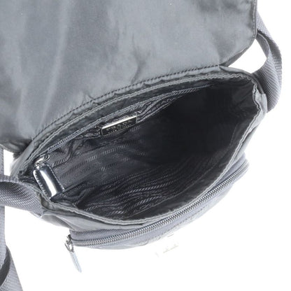 Prada Tessuto Nylon Triangle Logo Leather Shoulder Bag Crossbody Messenger