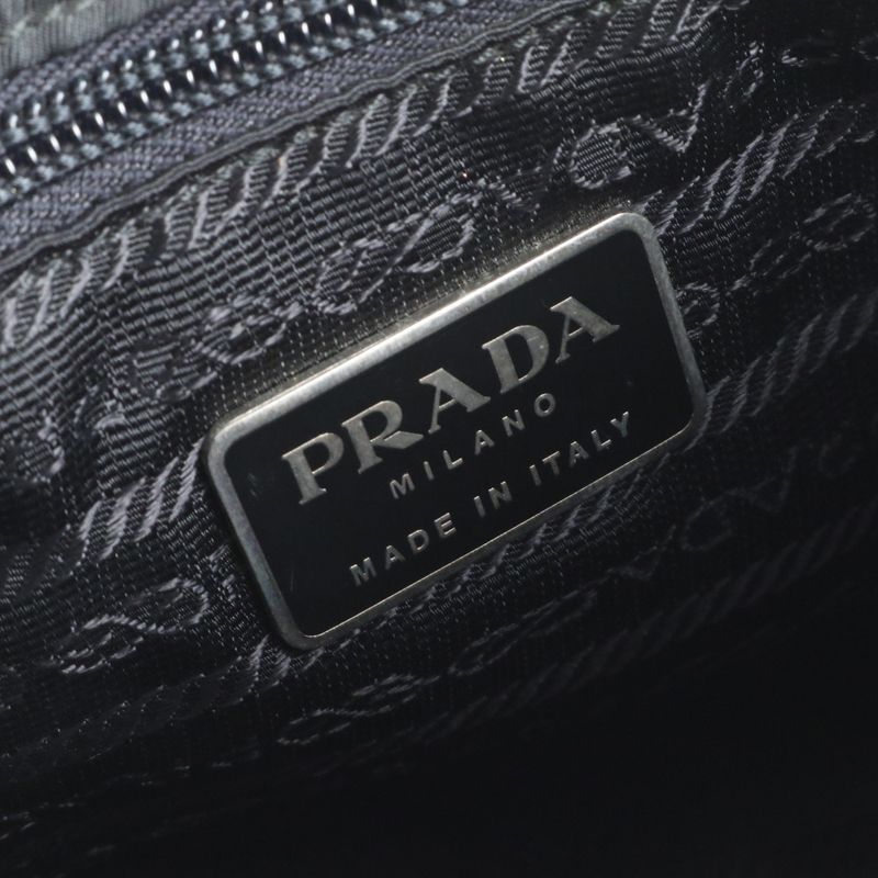 Prada Tessuto Nylon Triangle Logo Leather Shoulder Bag Crossbody Messenger