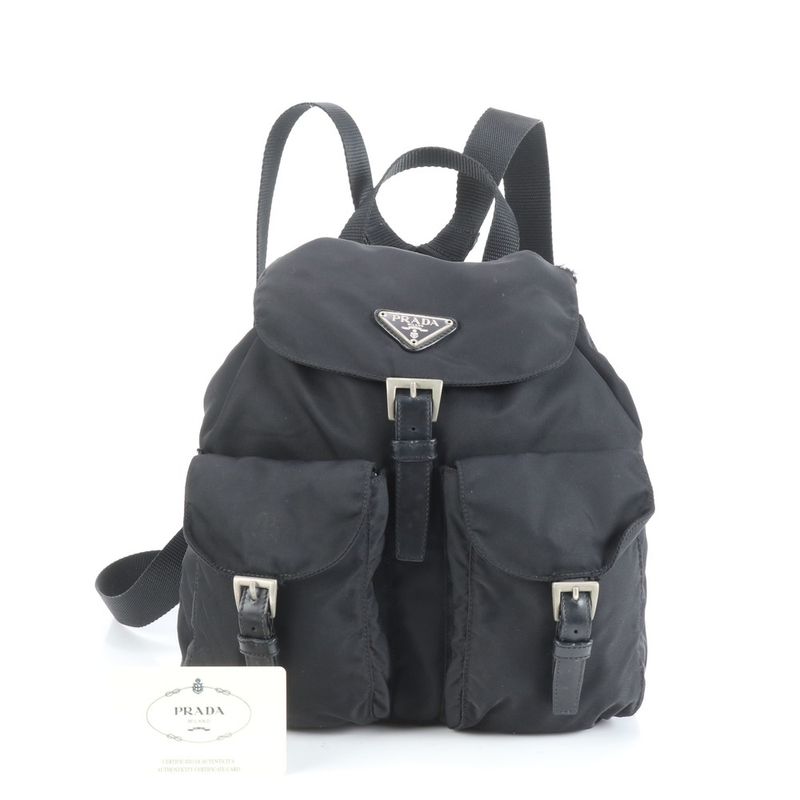 Prada Authenticity With Card Tessuto Nylon Triangle Logo B6677f Backpack Sac