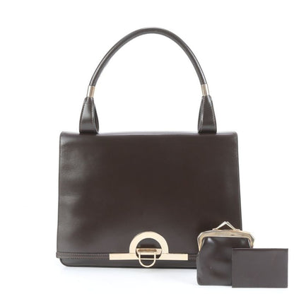 Loewe Leather Handbag Tote Top Handle Brown Gold Hardware Women's ERE Cx15-8