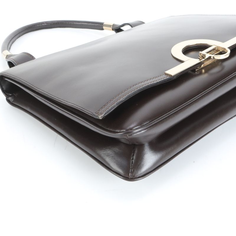 Loewe Leather Handbag Tote Top Handle Brown Gold Hardware Women's ERE Cx15-8