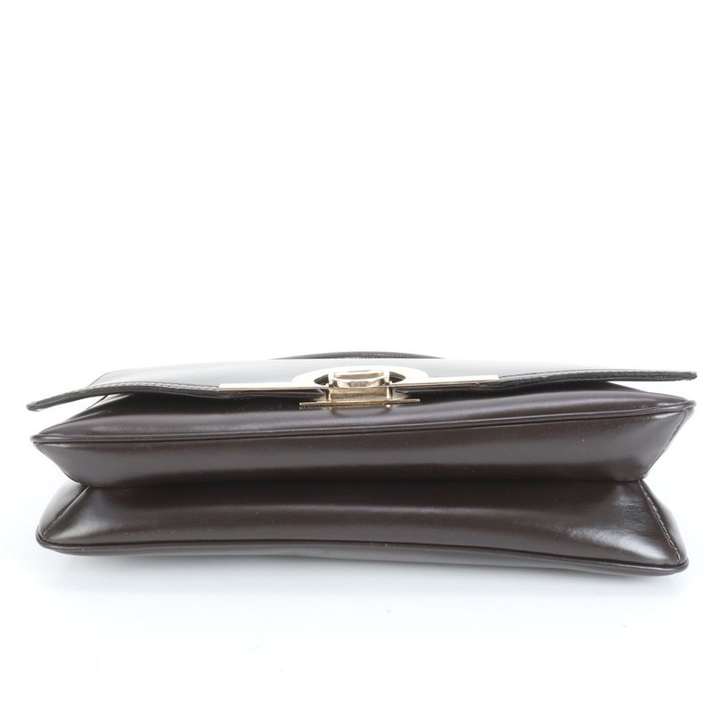 Loewe Leather Handbag Tote Top Handle Brown Gold Hardware Women's ERE Cx15-8