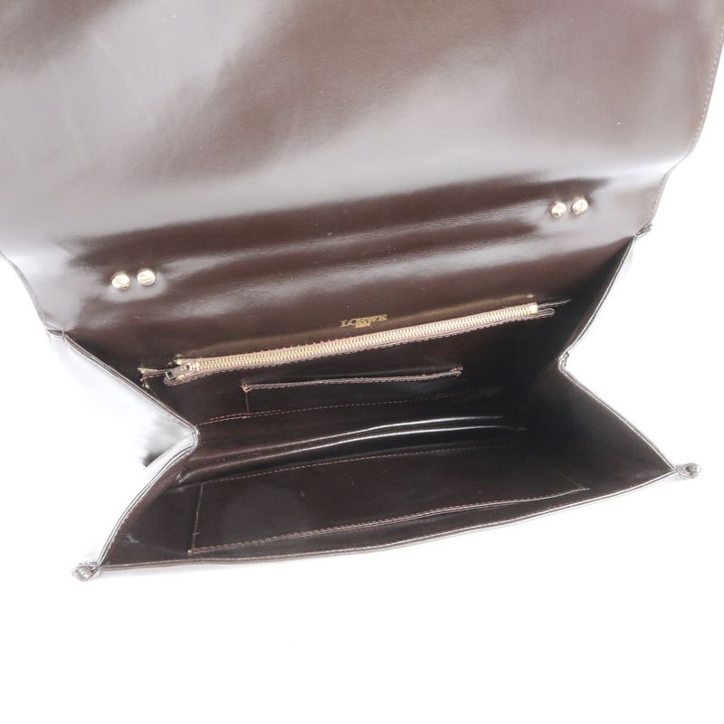 Loewe Leather Handbag Tote Top Handle Brown Gold Hardware Women's ERE Cx15-8