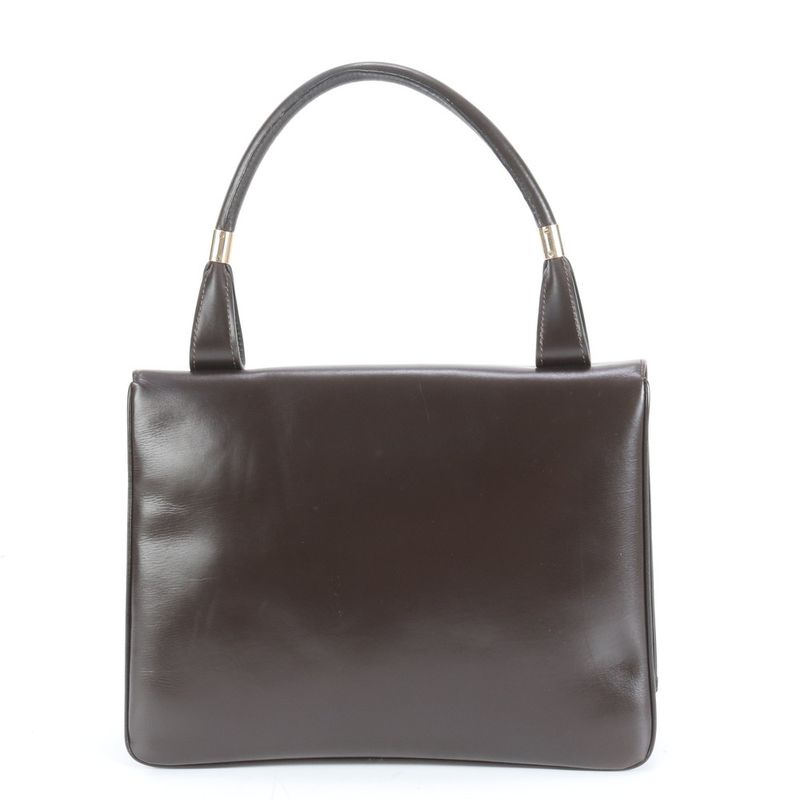 Loewe Leather Handbag Tote Top Handle Brown Gold Hardware Women's ERE Cx15-8