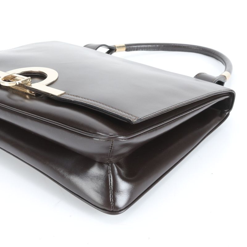 Loewe Leather Handbag Tote Top Handle Brown Gold Hardware Women's ERE Cx15-8