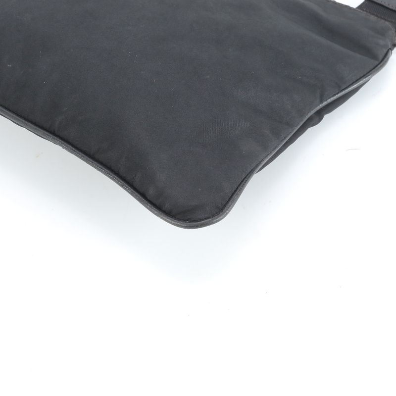 Prada Tessuto Nylon Triangle Logo Leather Shoulder Bag Crossbody Messenger