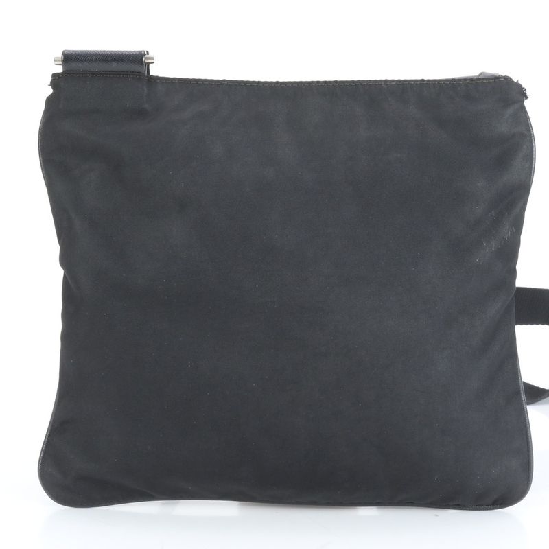 Prada Tessuto Nylon Triangle Logo Leather Shoulder Bag Crossbody Messenger