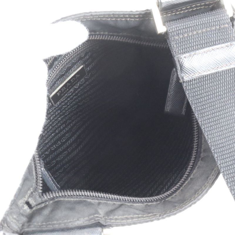 Prada Tessuto Nylon Triangle Logo Leather Shoulder Bag Crossbody Messenger