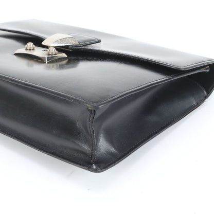 Cartier Pasha Leather Second Bag Clutch Pouch Commuter Business Black Gentleman