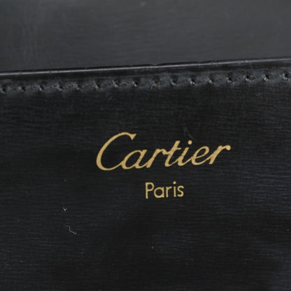 Cartier Pasha Leather Second Bag Clutch Pouch Commuter Business Black Gentleman