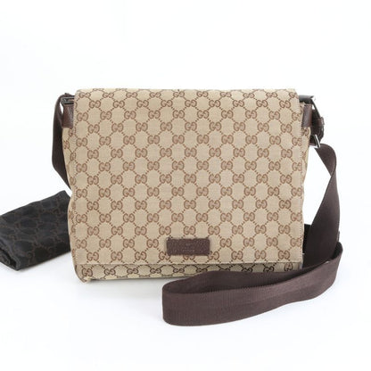 Gucci GG Canvas Leather Shoulder Bag Crossbody Messenger Business Commuter Tote