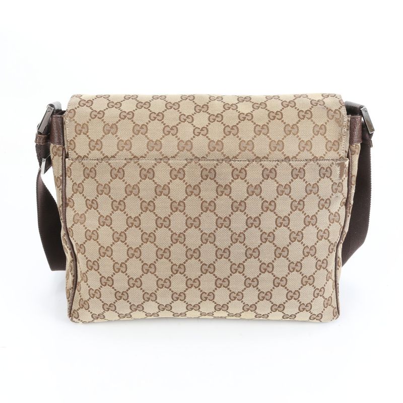 Gucci GG Canvas Leather Shoulder Bag Crossbody Messenger Business Commuter Tote