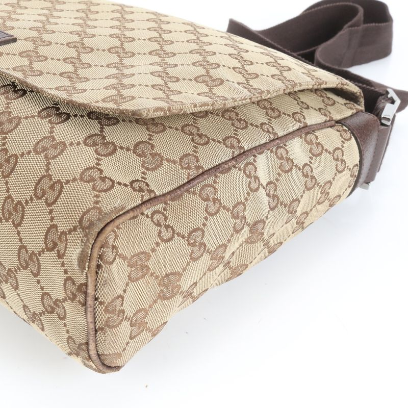 Gucci GG Canvas Leather Shoulder Bag Crossbody Messenger Business Commuter Tote